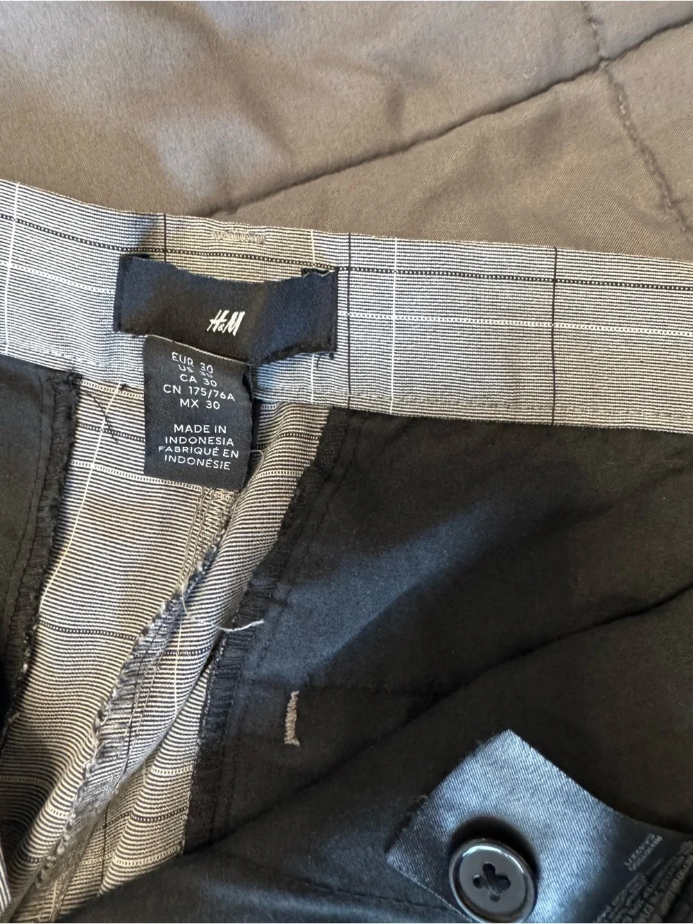 H&M Light Gray Plaid Men’s Dress Pants